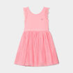 Robe volants en tulle sans manches rose fille