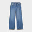 Jeans extra wide leg taille haute denim stone femme