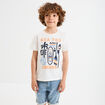 T-shirt brodé manches courtes coton blanc garçon