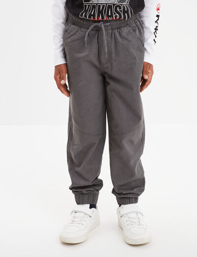 Pantalon jogger regular coton gris foncé garçon