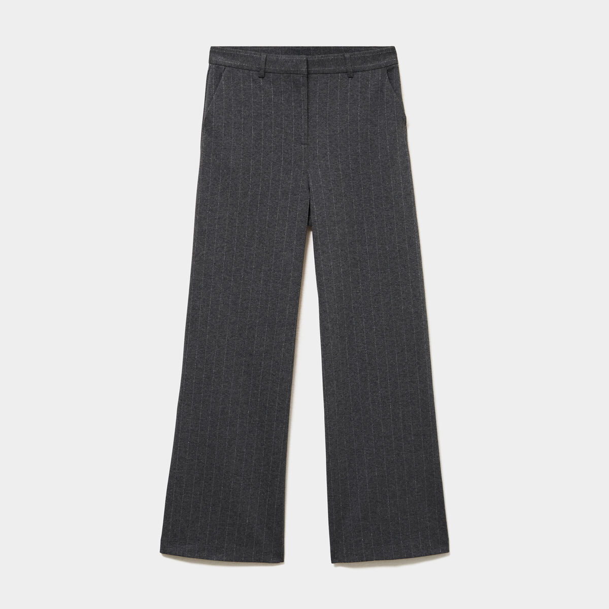 Pantalon large taille haute milano gris femme