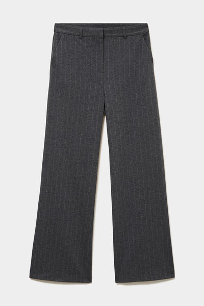 Pantalon large taille haute milano gris femme