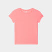 T-shirt manches courtes en coton rose fluo fille