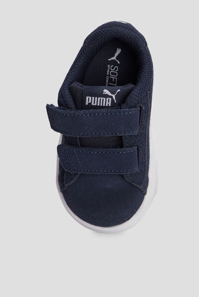 Tennis à scratchs Smash V2 Puma bleu marine bébé garçon