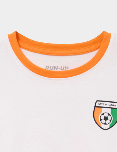 T-shirt maillot football C&ocirc;te d'Ivoire blanc mixte