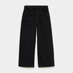 Pantalon coupe large 5 poches coton noir fille