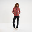 Blouson &agrave; capuche d&eacute;perlant fourr&eacute; vieux rose femme