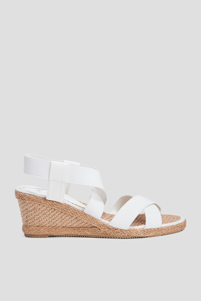Sandales compensées blanc femme