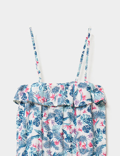 Robe de plage à bretelles blanc fille