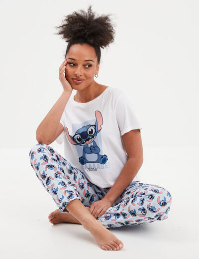 Ensemble pyjama Lilo et Stitch blanc femme