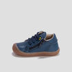 Bottillons zippés en cuir bleu bébé garçon