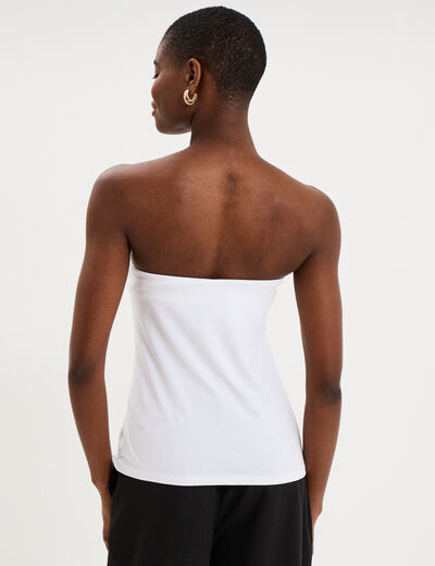 Bustier ajust&eacute; coton majoritaire blanc femme