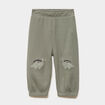 Pantalon de jogging patchs genoux coton vert kaki b&eacute;b&eacute; gar&ccedil;on