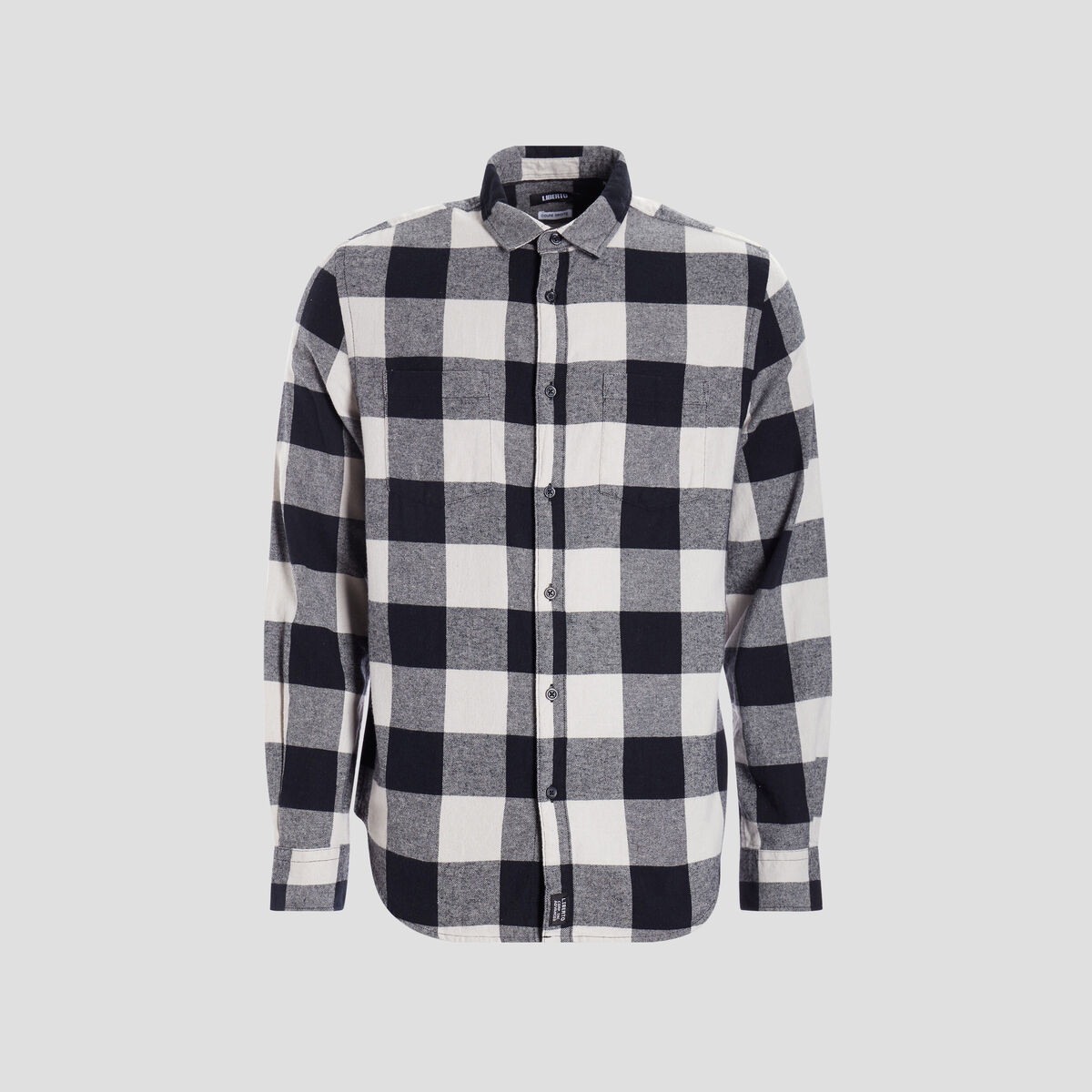 Chemise droite 2 poches manches longues ecru homme