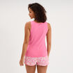 D&eacute;bardeur col rond droit coton rose femme