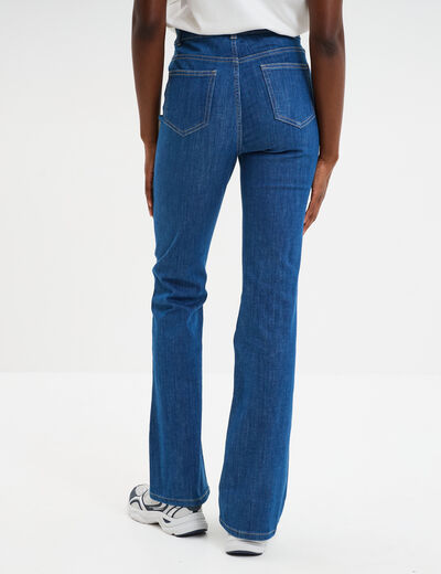 Jeans bootcut poches plaquées denim baby bleu femme