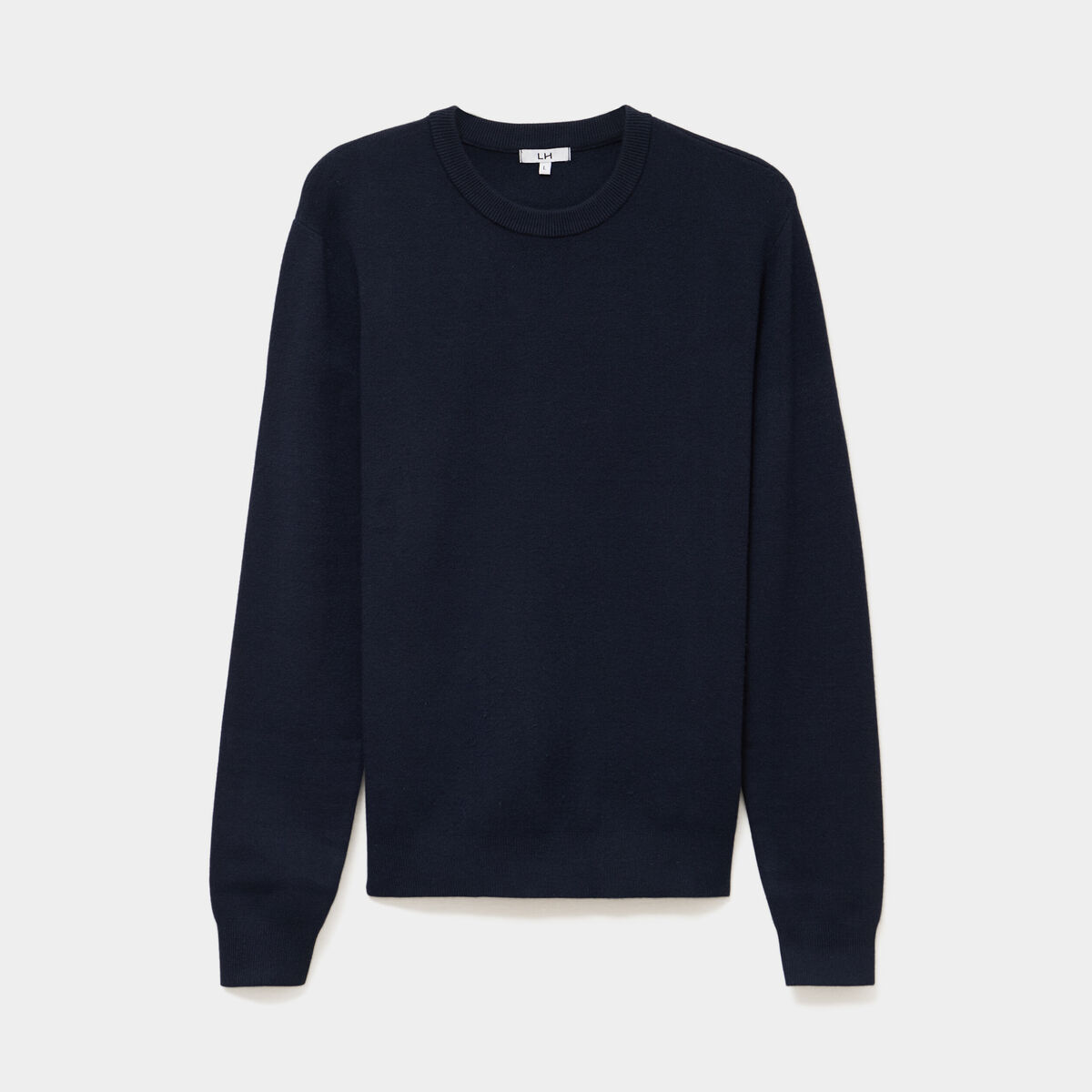 Pull col rond manches longues bleu marine homme