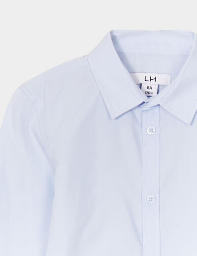 Chemise manches longues bleu ciel garçon