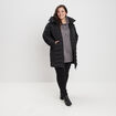 Doudoune longue déperlante à capuche noir femme grande taille