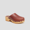 Mules sabots bout fermé en cuir Creeks marron femme