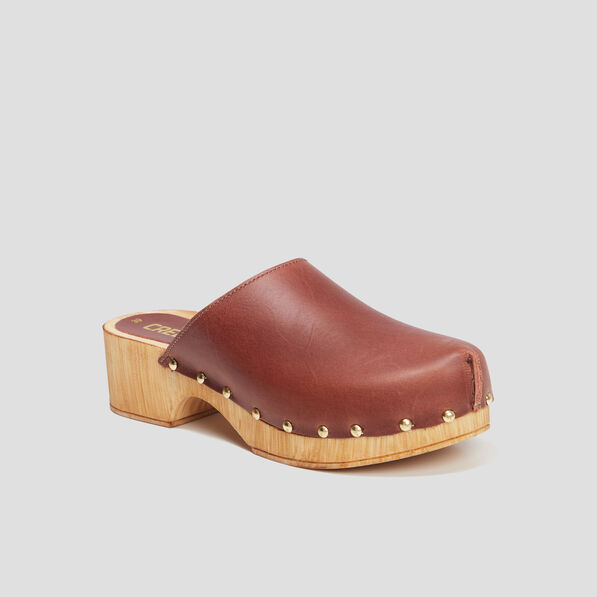mules sabots bout ferme en cuir creeks marron femme Mules sabots bout fermé en cuir Creeks marron femme