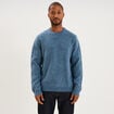 Pull col rond manches longues bleu gris homme