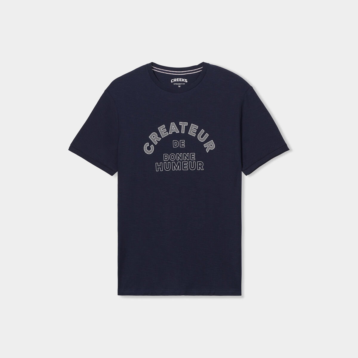 T-shirt manches courtes coton Creeks bleu foncé homme