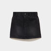 Jupe courte en jean taille &eacute;lastiqu&eacute;e denim noir fille