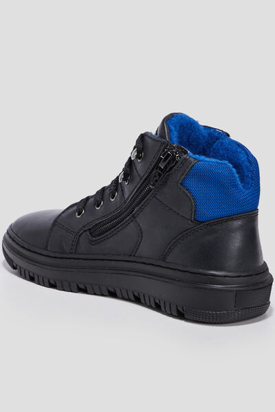 Baskets montantes zippées noir garçon