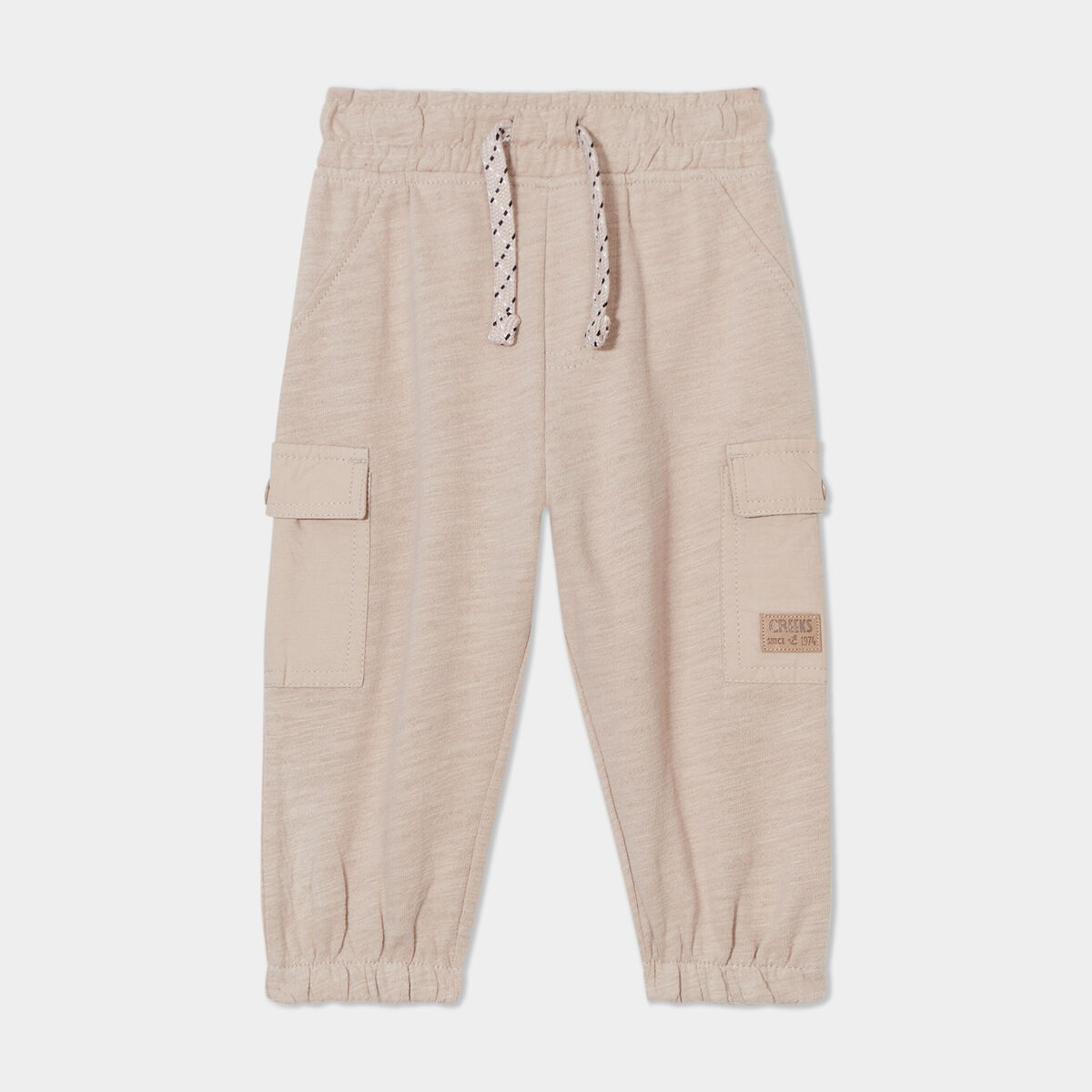 Pantalon battle taille élastiquée coton gris foncé bébé garçon