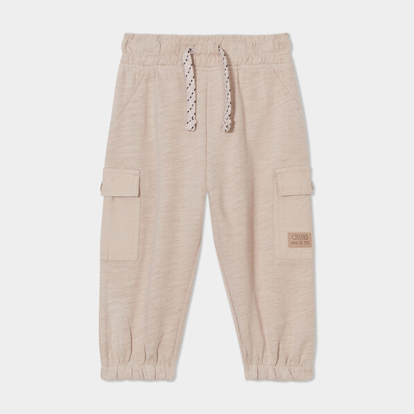 Pantalon battle taille élastiquée coton gris foncé bébé garçon