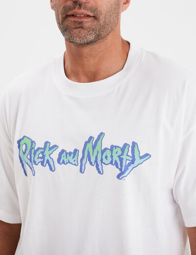T-shirt manches courtes Rick et Morty blanc homme