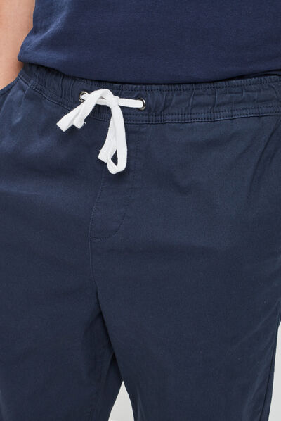 Pantalon droit à coulisse bleu marine homme