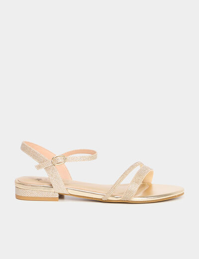 Sandales avec strass jaune or fille