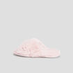 Chaussons mules fausse fourrure rose femme