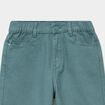 Pantalon large taille &eacute;lastiqu&eacute;e coton vert fonc&eacute; fille