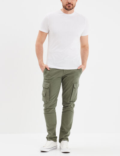 T-shirt en coton manches courtes blanc homme