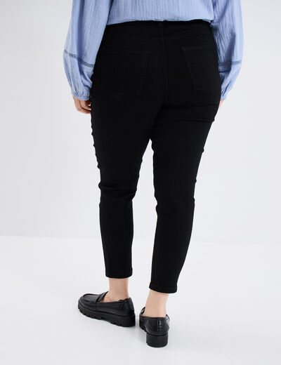 Jegging avec passants taille haute denim noir femme grande taille
