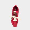 Baskets &agrave; lacets doubles semelle fine rouge femme