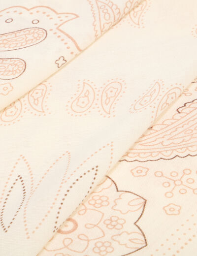 Foulard carr&eacute; ivoire femme