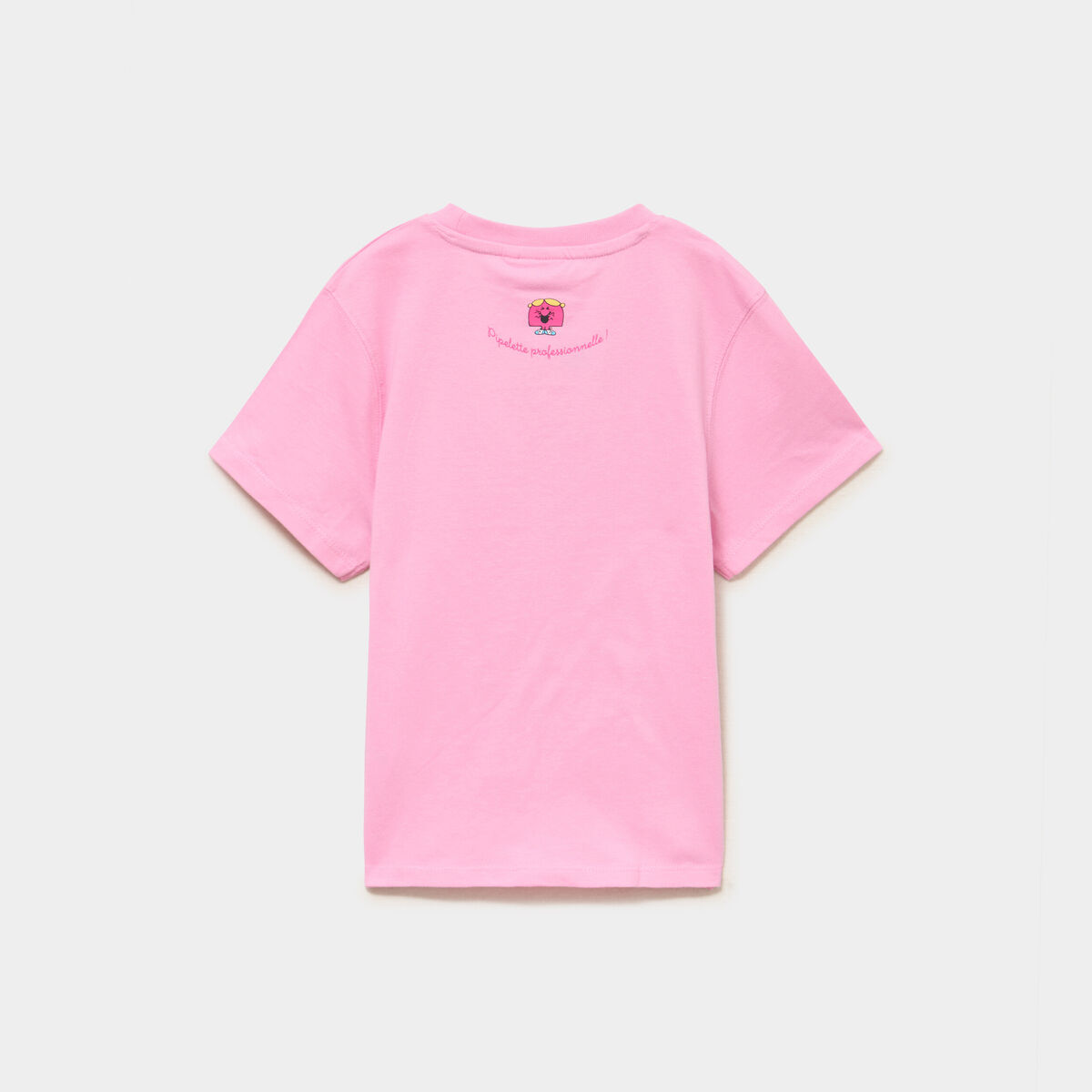 T-shirt col rond coton madame bavarde rose fille