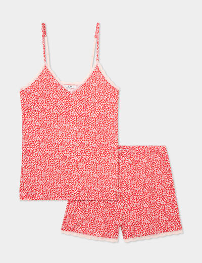 Ensemble pyjama short et débardeur rose femme
