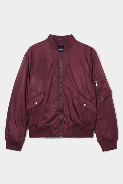 Veste bomber zippée prune homme