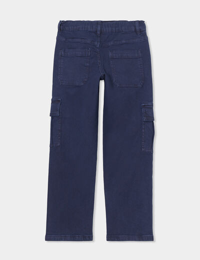 Pantalon cargo coton Creeks bleu marine garçon