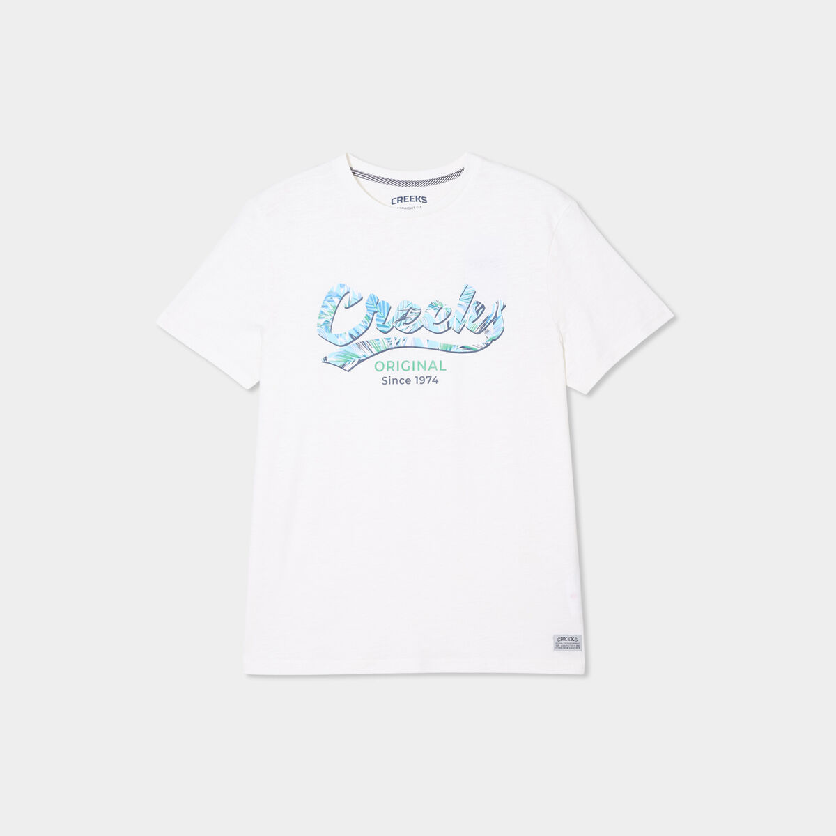 T-shirt manches courtes col rond coton blanc homme
