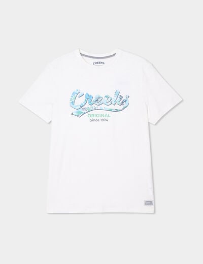T-shirt manches courtes col rond coton blanc homme