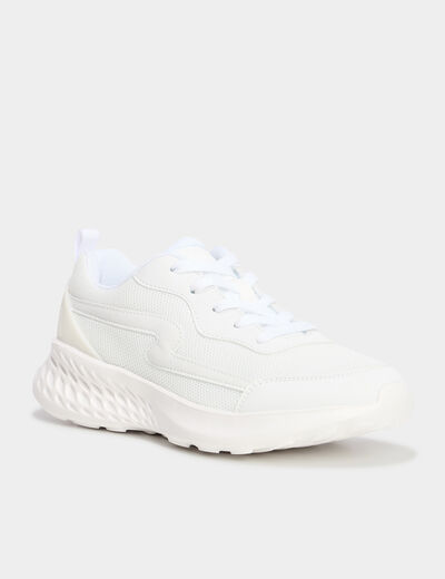 Baskets running à lacets Run-Up blanc femme