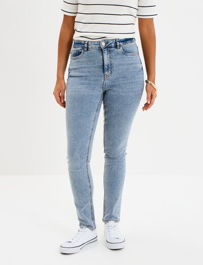 Jeans skinny taille haute denim double stone femme
