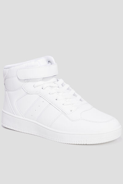 Baskets montantes à scratch Creeks blanc femme