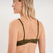 Soutien-gorge triangle dentelle vert kaki femme